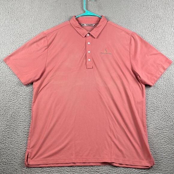 Travis Mathew Golf Polo Shirt Men's 2XL Red Streamsong Causal Athletic - Picture 1 of 11